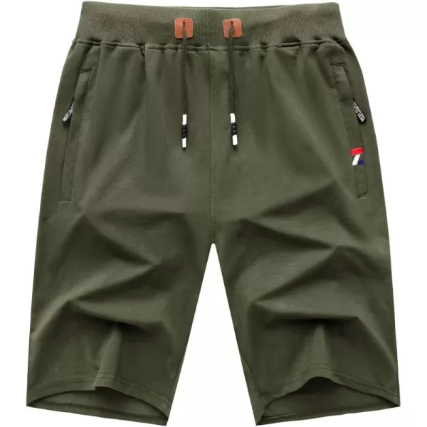 GEEK LIGHTING Mens Shorts Casual Comfortable Workout Shorts Drawstring Zipper Pockets Elastic Waist