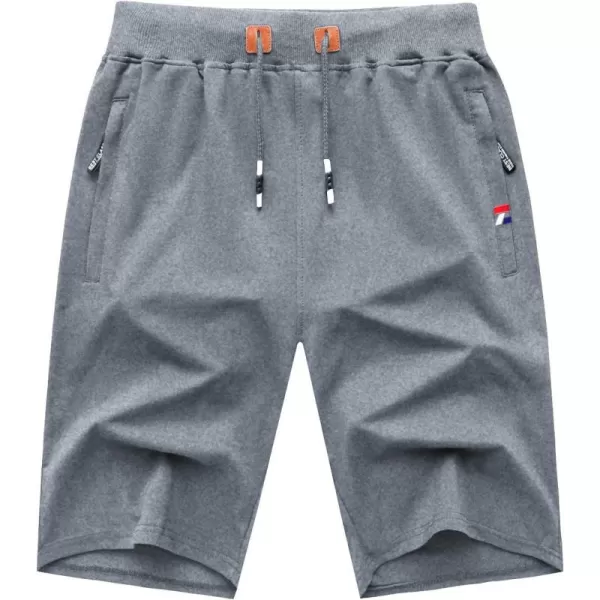 GEEK LIGHTING Mens Shorts Casual Comfortable Workout Shorts Drawstring Zipper Pockets Elastic Waist