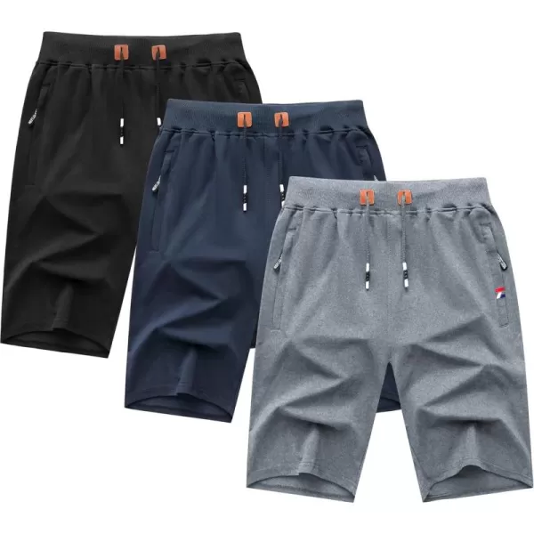 GEEK LIGHTING Mens Shorts Casual Comfortable Workout Shorts Drawstring Zipper Pockets Elastic Waist