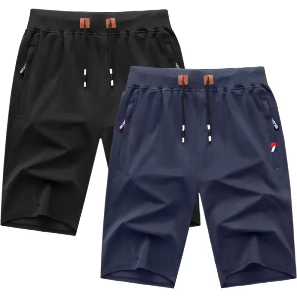 GEEK LIGHTING Mens Shorts Casual Comfortable Workout Shorts Drawstring Zipper Pockets Elastic Waist