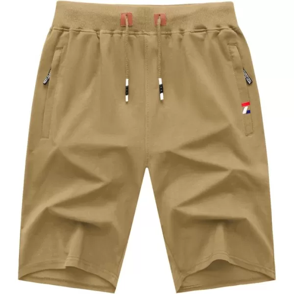 GEEK LIGHTING Mens Shorts Casual Comfortable Workout Shorts Drawstring Zipper Pockets Elastic Waist