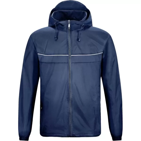 GEEK LIGHTING Men's Waterproof Hooded Rain Jacket, Lightweight Packable Raincoat for Outdoor, Camping, Travel