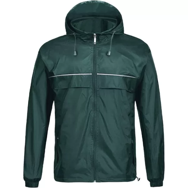 GEEK LIGHTING Men's Waterproof Hooded Rain Jacket, Lightweight Packable Raincoat for Outdoor, Camping, Travel