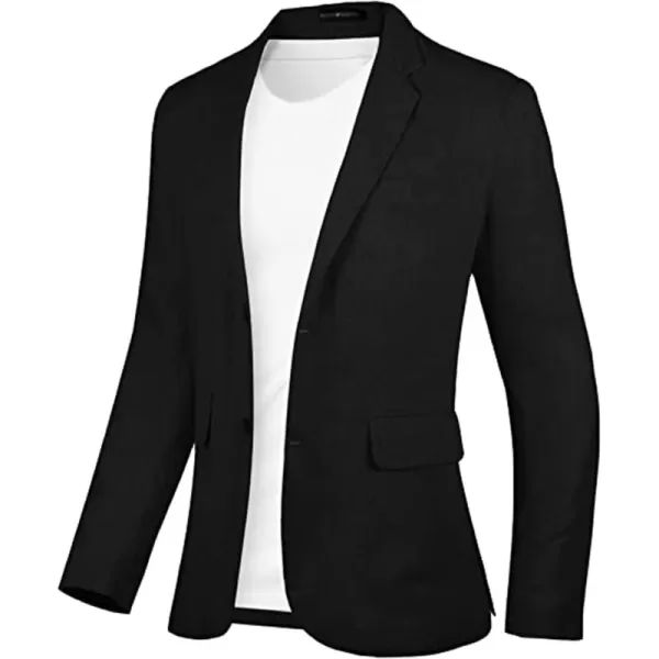 Mens Casual Blazer Suit Jackets Slim Fit Linen Business Sport Coat