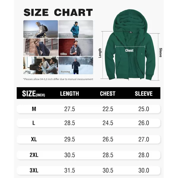 GEEK LIGHTING Hoodies for Men Heavyweight Fleece Sweatshirt - Full Zip Up Thick Sherpa Lined