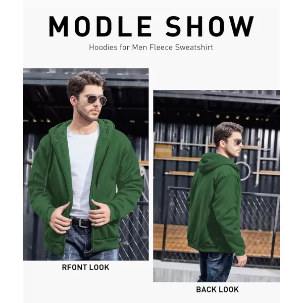 GEEK LIGHTING Hoodies for Men Heavyweight Fleece Sweatshirt - Full Zip Up Thick Sherpa Lined