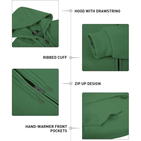 GEEK LIGHTING Hoodies for Men Heavyweight Fleece Sweatshirt - Full Zip Up Thick Sherpa Lined