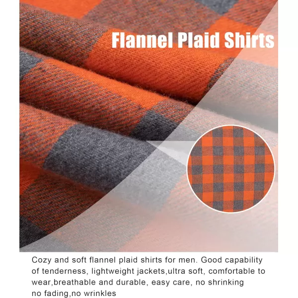 Men's Flannel Shirt Plaid Hoodie Long Sleeve Fall Casual Button Down Shirts