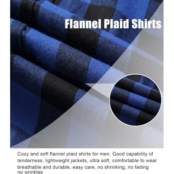 Men's Flannel Shirt Plaid Hoodie Long Sleeve Fall Casual Button Down Shirts