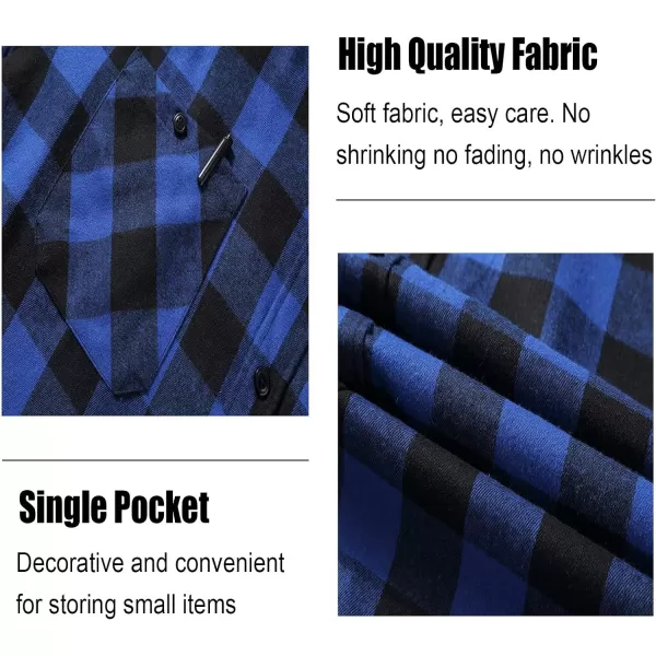 Men's Flannel Shirt Plaid Hoodie Long Sleeve Fall Casual Button Down Shirts
