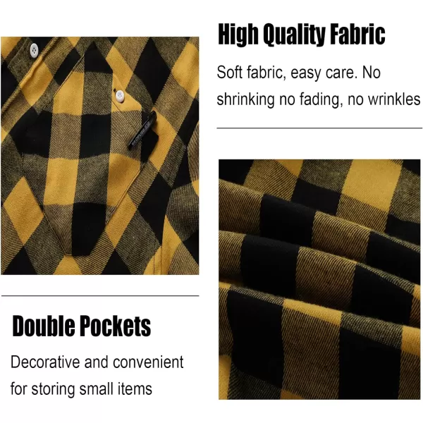 Men's Flannel Shirt Plaid Hoodie Long Sleeve Fall Casual Button Down Shirts