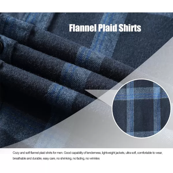 Men's Flannel Shirt Plaid Hoodie Long Sleeve Fall Casual Button Down Shirts