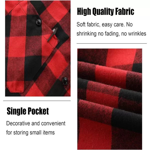 Men's Flannel Shirt Plaid Hoodie Long Sleeve Fall Casual Button Down Shirts