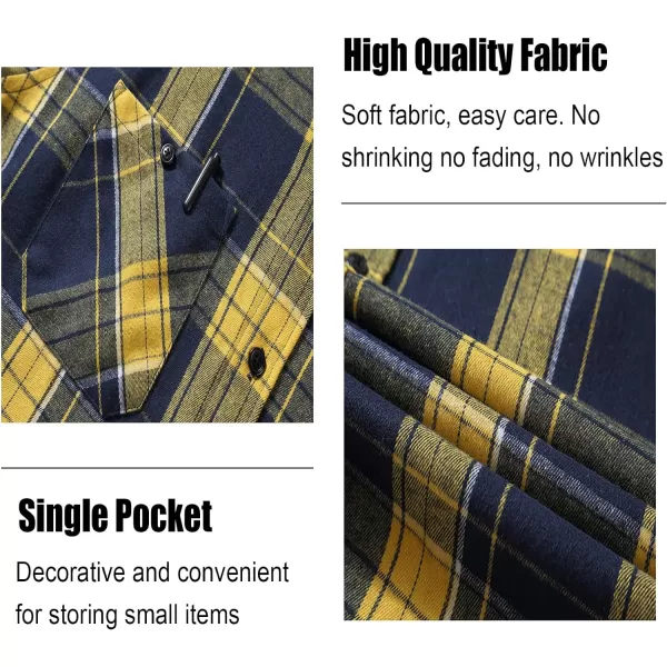 Men's Flannel Shirt Plaid Hoodie Long Sleeve Fall Casual Button Down Shirts
