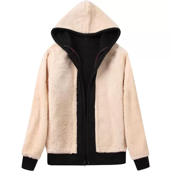 GEEK LIGHTING Hoodies for Women Sherpa Lined Winter Fleece Sweatshirt - Full Zip Up Thick