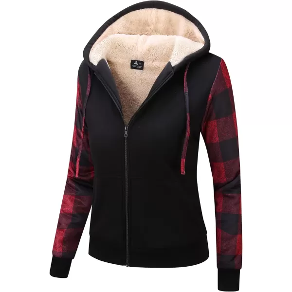 GEEK LIGHTING Hoodies for Women Sherpa Lined Winter Fleece Sweatshirt - Full Zip Up Thick