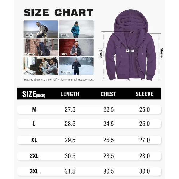 GEEK LIGHTING Hoodies for Men Heavyweight Fleece Sweatshirt - Full Zip Up Thick Sherpa Lined