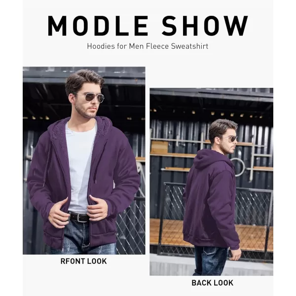 GEEK LIGHTING Hoodies for Men Heavyweight Fleece Sweatshirt - Full Zip Up Thick Sherpa Lined