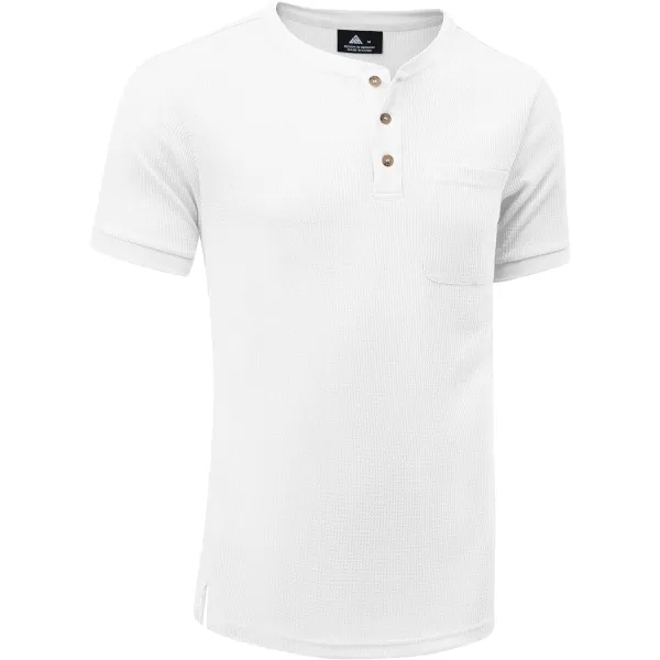 GEEK LIGHTING Men's Henley Shirt Short Sleeve Cotton T Shirts Casual Neck Tee for Men