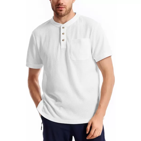 GEEK LIGHTING Men's Henley Shirt Short Sleeve Cotton T Shirts Casual Neck Tee for Men