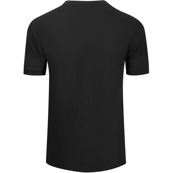 GEEK LIGHTING Men's Henley Shirt Short Sleeve Cotton T Shirts Casual Neck Tee for Men