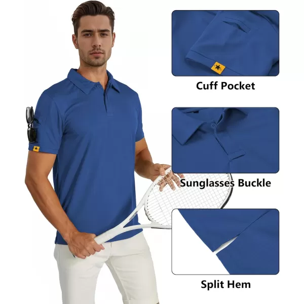 GEEK LIGHTING Polo Shirts for Men Short Sleeve Collared Golf Breathable Casual T-Shirt