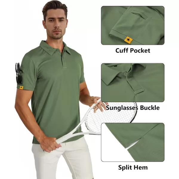 GEEK LIGHTING Polo Shirts for Men Short Sleeve Collared Golf Breathable Casual T-Shirt