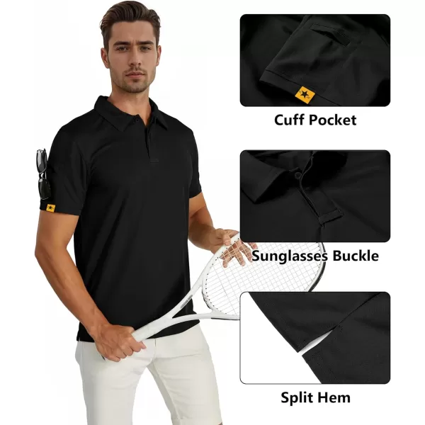GEEK LIGHTING Polo Shirts for Men Short Sleeve Collared Golf Breathable Casual T-Shirt