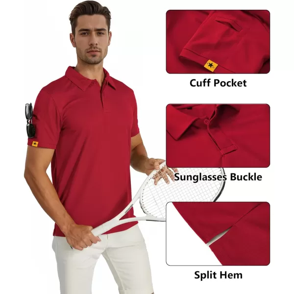 GEEK LIGHTING Polo Shirts for Men Short Sleeve Collared Golf Breathable Casual T-Shirt