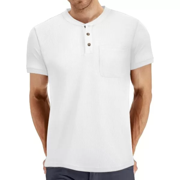 GEEK LIGHTING Men's Henley Shirt Short Sleeve Cotton T Shirts Casual Neck Tee for Men