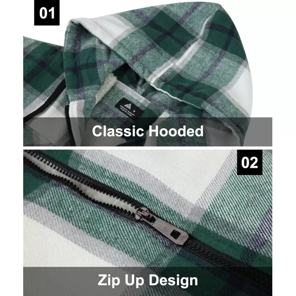 GEEK LIGHTING Men's Flannel Shirts Jacket Sherpa Lined Fleece Plaid Hoodie Long Sleeve Winter Warm Coat