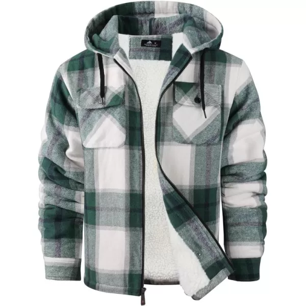 GEEK LIGHTING Men's Flannel Shirts Jacket Sherpa Lined Fleece Plaid Hoodie Long Sleeve Winter Warm Coat