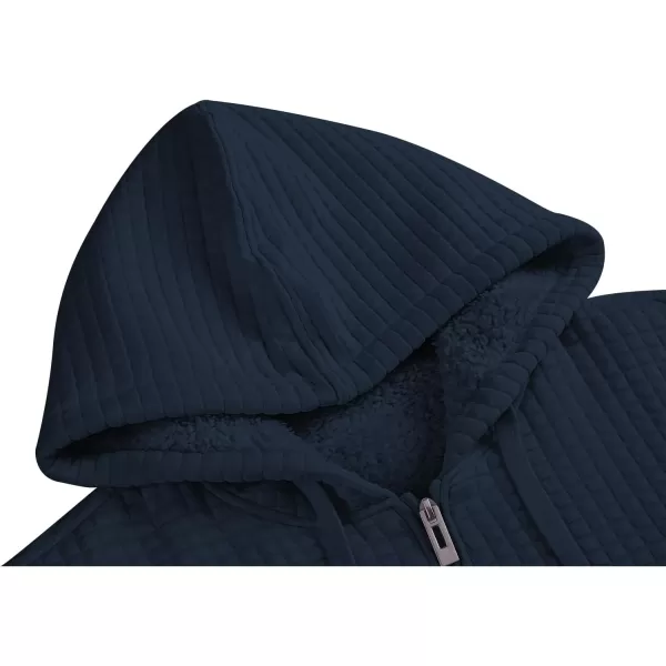 GEEK LIGHTING Hoodies for Men Sweatshirts Zip Up Jacket Sherpa Lined Fleece Plaid Jacquard