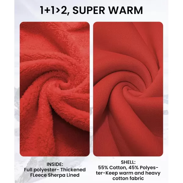 imageGEEK LIGHTING Hoodies for Men Heavyweight Fleece Sweatshirt  Full Zip Up Thick Sherpa LinedAll Bold Red