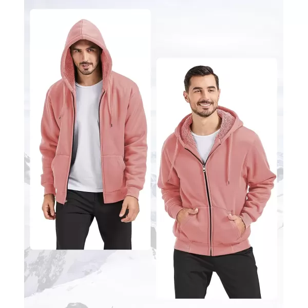 imageGEEK LIGHTING Hoodies for Men Heavyweight Fleece Sweatshirt  Full Zip Up Thick Sherpa LinedAll Clay Red