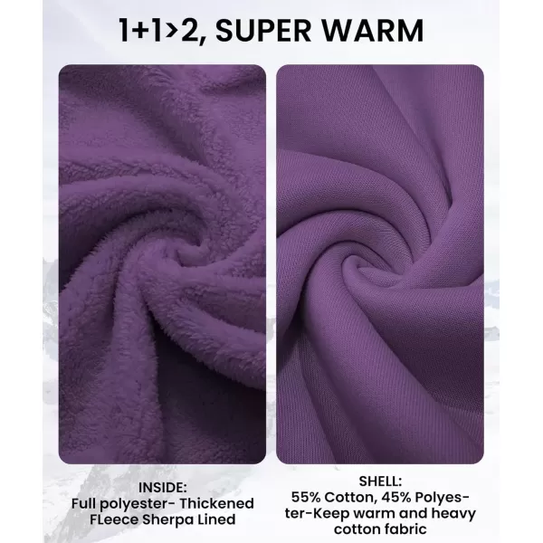imageGEEK LIGHTING Hoodies for Men Heavyweight Fleece Sweatshirt  Full Zip Up Thick Sherpa LinedAll Grape Purple