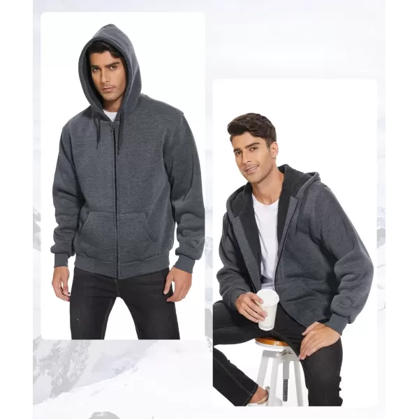 imageGEEK LIGHTING Hoodies for Men Heavyweight Fleece Sweatshirt  Full Zip Up Thick Sherpa LinedAll Gray