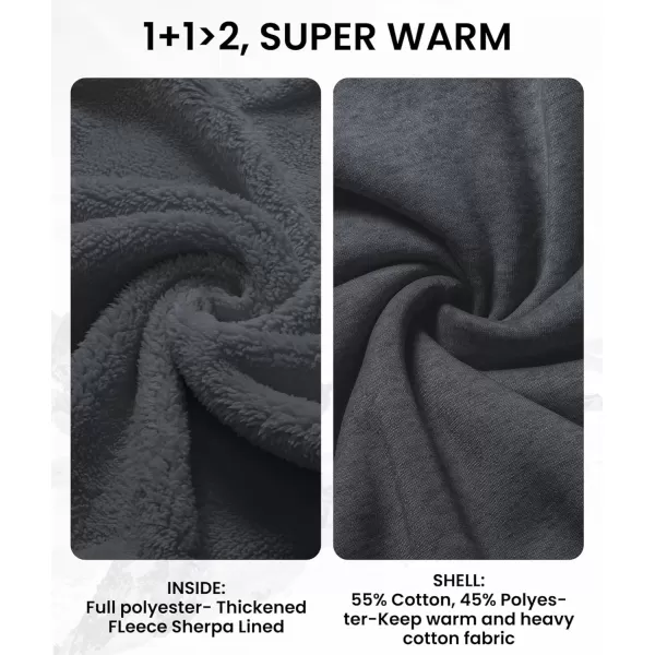 imageGEEK LIGHTING Hoodies for Men Heavyweight Fleece Sweatshirt  Full Zip Up Thick Sherpa LinedAll Gray