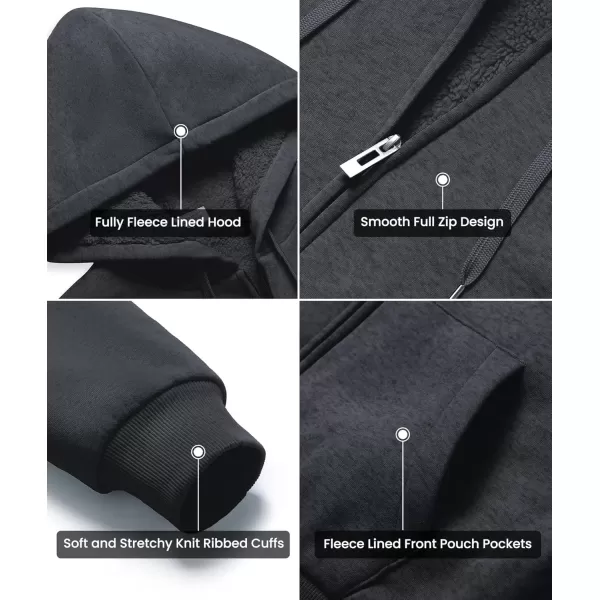 imageGEEK LIGHTING Hoodies for Men Heavyweight Fleece Sweatshirt  Full Zip Up Thick Sherpa LinedAll Gray