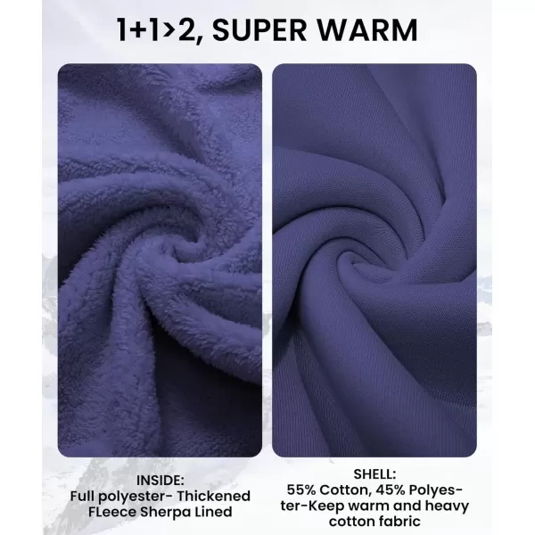 imageGEEK LIGHTING Hoodies for Men Heavyweight Fleece Sweatshirt  Full Zip Up Thick Sherpa LinedAll Purple Blue
