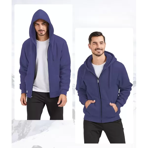 imageGEEK LIGHTING Hoodies for Men Heavyweight Fleece Sweatshirt  Full Zip Up Thick Sherpa LinedAll Purple Blue