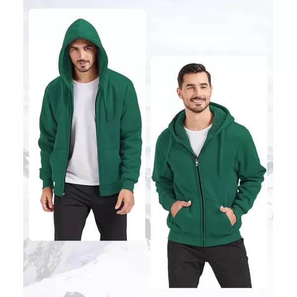 imageGEEK LIGHTING Hoodies for Men Heavyweight Fleece Sweatshirt  Full Zip Up Thick Sherpa LinedAll Ultra Green