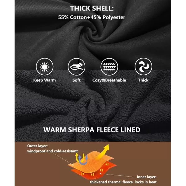 imageGEEK LIGHTING Hoodies for Men Heavyweight Fleece Sweatshirt  Full Zip Up Thick Sherpa LinedBlackCamel