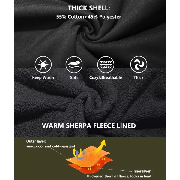 imageGEEK LIGHTING Hoodies for Men Heavyweight Fleece Sweatshirt  Full Zip Up Thick Sherpa LinedBlackKhaki Green
