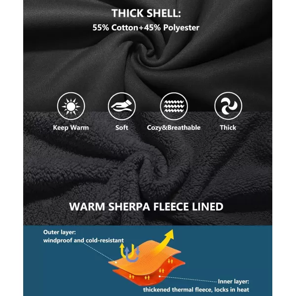 imageGEEK LIGHTING Hoodies for Men Heavyweight Fleece Sweatshirt  Full Zip Up Thick Sherpa LinedBlackLake Blue