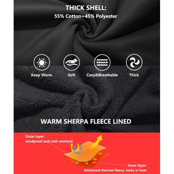 imageGEEK LIGHTING Hoodies for Men Heavyweight Fleece Sweatshirt  Full Zip Up Thick Sherpa LinedBlackRed