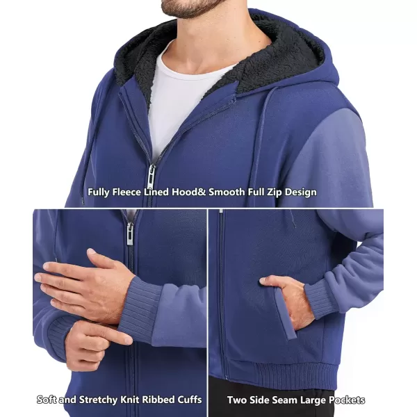 imageGEEK LIGHTING Hoodies for Men Heavyweight Fleece Sweatshirt  Full Zip Up Thick Sherpa LinedBluePurple