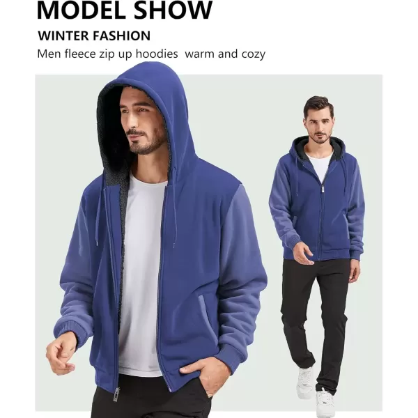 imageGEEK LIGHTING Hoodies for Men Heavyweight Fleece Sweatshirt  Full Zip Up Thick Sherpa LinedBluePurple