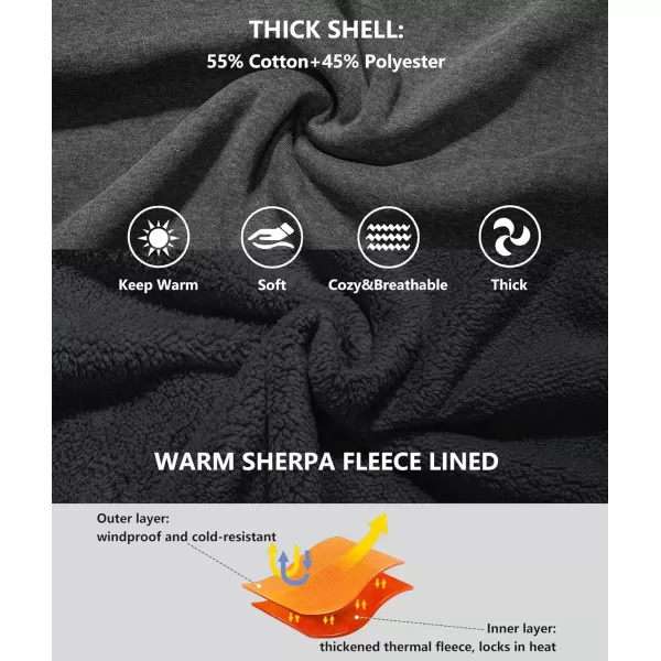 imageGEEK LIGHTING Hoodies for Men Heavyweight Fleece Sweatshirt  Full Zip Up Thick Sherpa LinedDark GreyLight Grey
