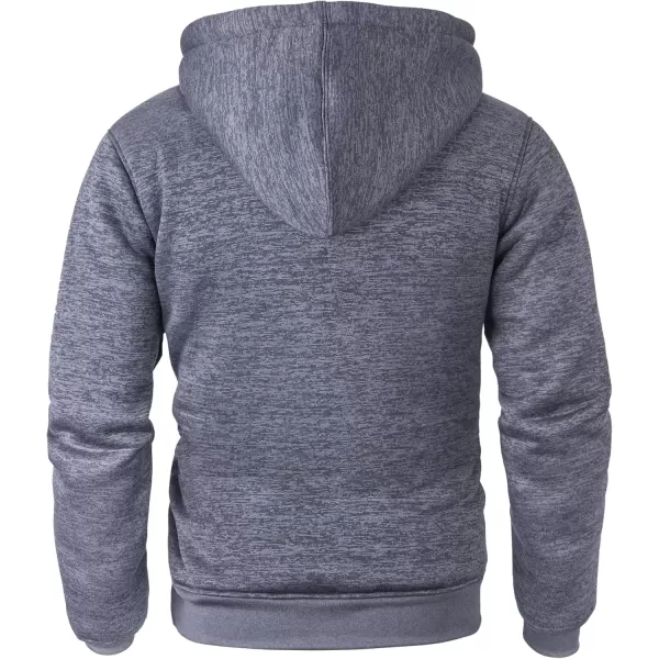 imageGEEK LIGHTING Hoodies for Men Heavyweight Fleece Sweatshirt  Full Zip Up Thick Sherpa LinedHeather Grey